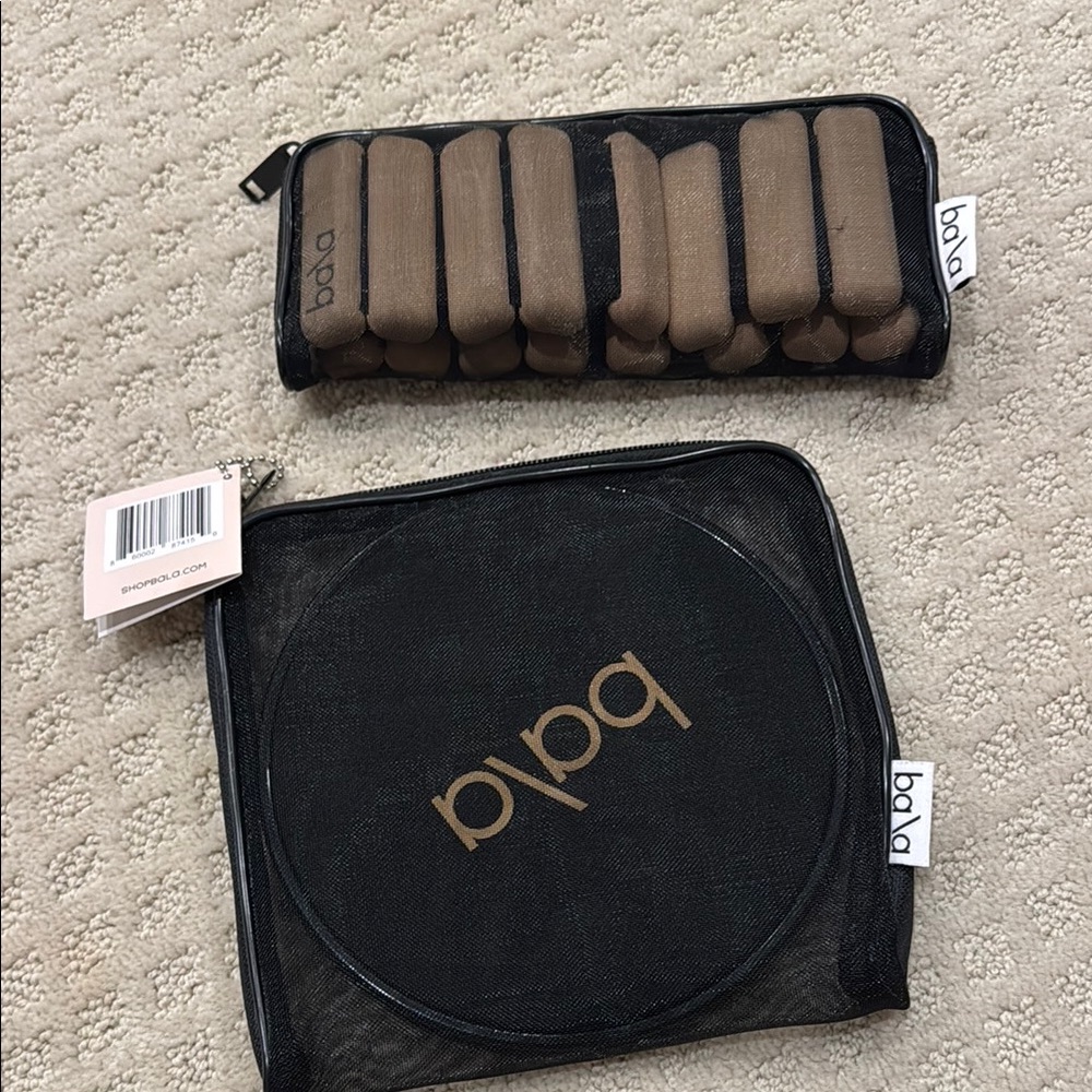 Brand New 1 lb Bala Weighted Bangles with Matching (Black/Sand) 7” Sliders